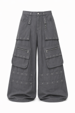 Calça Cargo Jeans Com Bolsos Utility Unissex