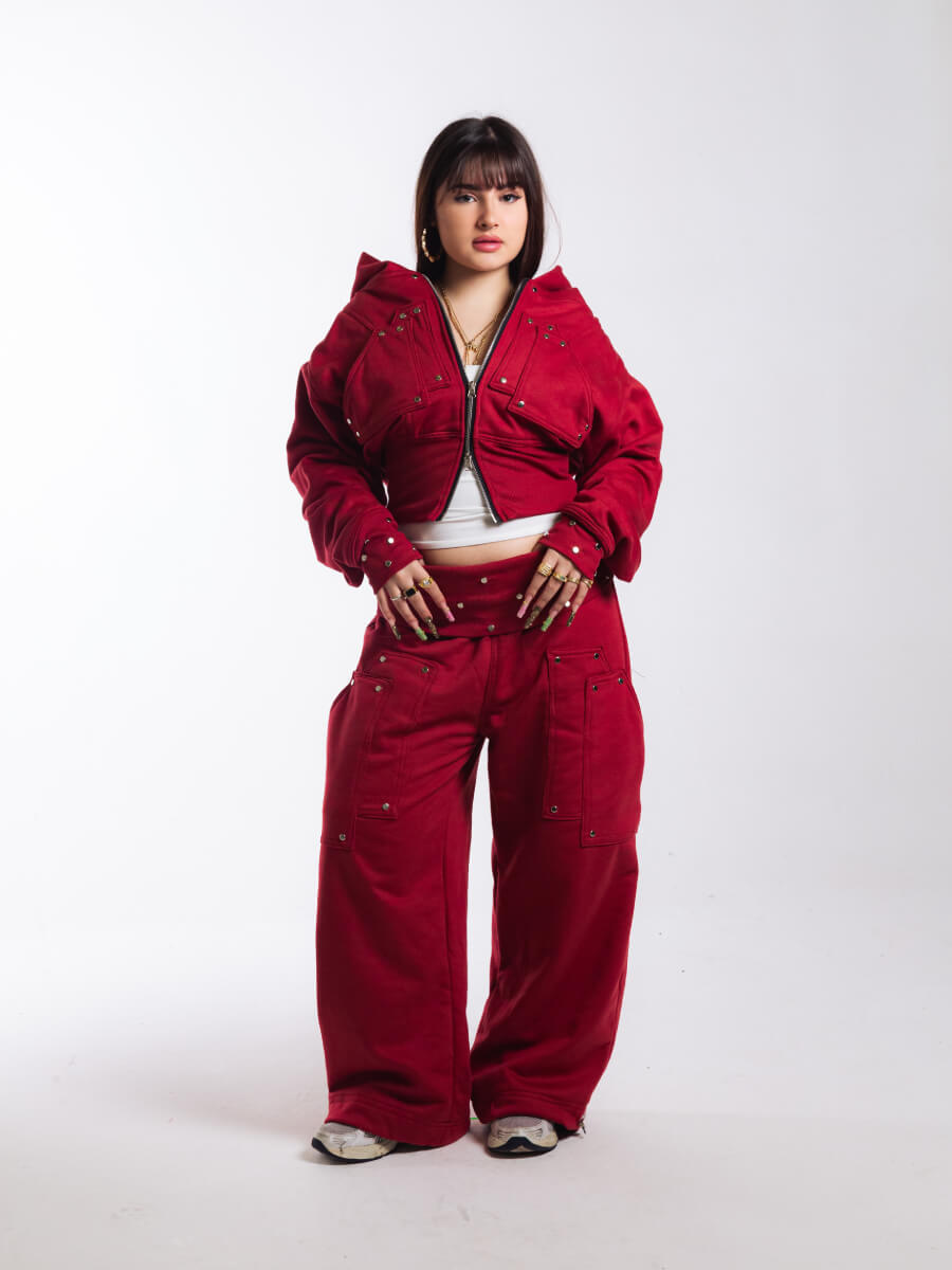 Calça Moletom Glam Era Bordo