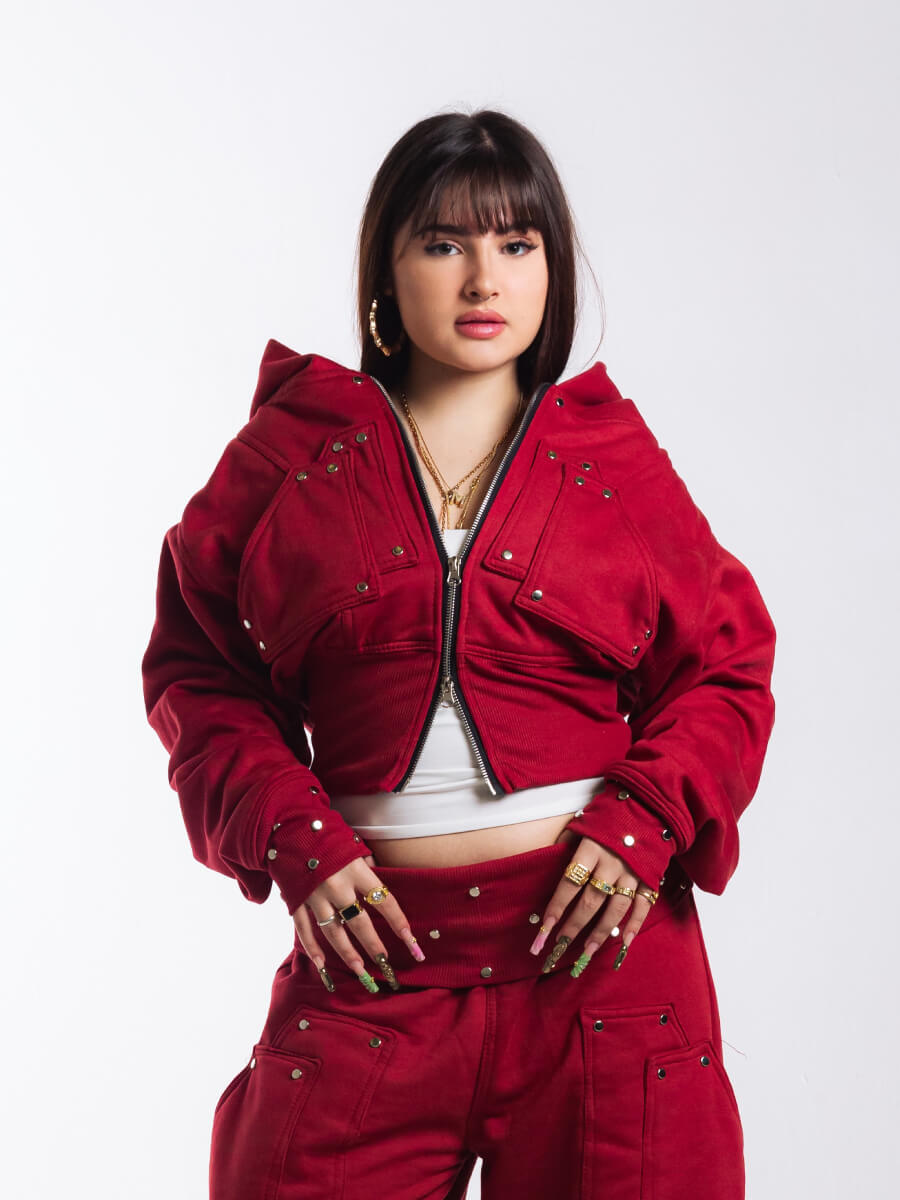 Casaco Blouson Glam Era Bordo