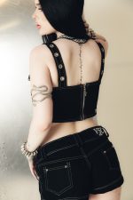 Doll Corset Cropped Jeans Preto VSC x Lua Ricco