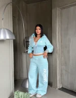 Calça de Moletom Unissex Azul Tiffany - Imagem 4