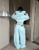 Casaco Blouson de Moletom Azul Tiffany - Imagem 4